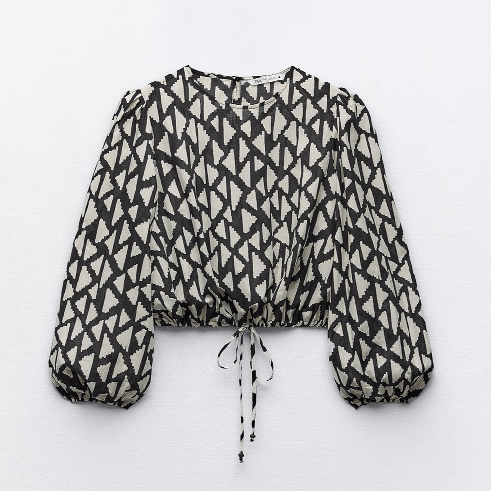 Zara Tied printed shirt